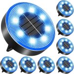Lumi�re solaire ext�rieur 8 pi�ces spot 8 led �tanche ip68 d�coratif pour jardin chemin terrasse pelouse ...