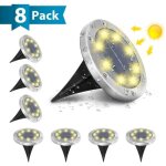 Lumire solaire extrieur jardin au sol extrieur 8 led 3000k blanc chaud etanche ip65 spot solaire extrieur ...