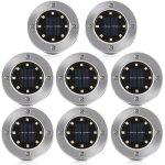Lumire solaire extrieur lampe solaire pour jardin 8 pack 8 led spots solaires encastrables etanche ...
