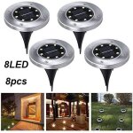 Lumi�re solaire ext�rieure 8 pcs led lumi�re solaire d�coration de jardin �clairage �tanche ip65