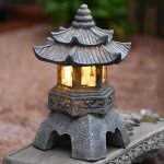Lumi�res solaires pagode en pierre zen ornements d�coratifs sculpture de r�sine de jardin meubles de ...