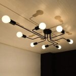Luminaire plafonnier e27 industriel 8 têtes industriel lustres vintage abat - jour noir e27 rétro suspension ... Luminaire plafonnier e27 industriel 8 têtes industriel lustres vintage abat - jour noir e27 rétro suspension ...