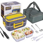 Lunch box chauffante lectrique - inox - 1. 5 l - 40 w - portable - tanche