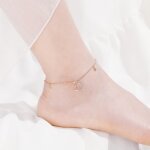 Chaine de cheville - lune - dor rose - plaqu or - mode - coffret cadeau