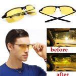 Lunettes de conduite de nuit hd lunettes de soleil polarises pour hommes femmes (jaune)