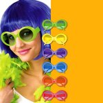 Lunettes fantaisie ovale style disco - boland - party jacky fluo - adulte - mixte - blanc