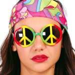 Lunettes peace and love hippie multicolore