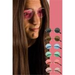 Lunettes - hippie - rondes - noir - mixte - adultes - accessoire de d�guisement