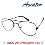 Lunettes homme femme aviator aviateur noir vintage pilote vue transparente new mixte