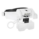 Lunettes loupe - non spcifi - casque loupe - 3 lumires led - grossissement 1x  3. 5x - charge usb ...