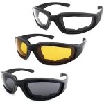 Lunettes de de moto uv protection de moto de 3 paires avec des lunettes de de fum�e claire