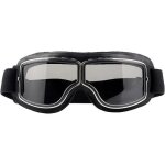 Lunettes de moto - vintage - anti - buée - cuir pu - résistant à la poussière - noir Lunettes de moto - vintage - anti - buée - cuir pu - résistant à la poussière - noir