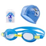 Lunettes de natation mixte enfant insfity - anti - bue - 3 pices - bleu