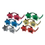 Lunettes de soleil - m�tallis� - �toiles - mixte - rose