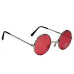 Lunettes rondes hippie rouges - accessoire de dguisement - mixte - a partir de 14 ans