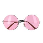 Paire de lunettes rondes xl roses hippie adulte