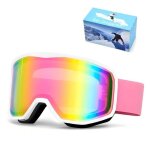 A lunettes de ski masque de ski sph�rique lentilles pc antibu�e � double couche coupe - vent et r�sistant ...