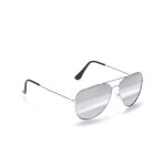 Lunettes noires daviateur contour argent adulte - gris