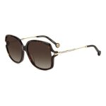 Lunette de soleil - carolina herrera - femme - couleur havane - forme carr�e - m�tal et ac�tate