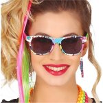 Paire de lunettes soleil colores annes 80 adulte
