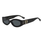 Lunettes de soleil dsquared2 d2 0150 / g / s 54 / 21 / 140 black / grey ac�tate femme d2 0150 / g / s ...