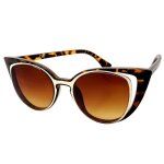 Lunettes soleil femme luxe papillon doublure m�tal noir marron �caille bijoux or