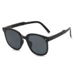 Lunettes de soleil - protection uv400 - enfants - monture carr�e - noir et gris fonc� - avec bo�te de ...