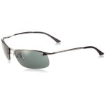 Lunettes de soleil ray - ban rb3183 top bar rectangulaire - gris mtallis - indice de protection 3