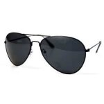 Lunettes de soleil style aviator noire - branche noire