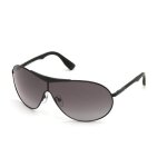 Lunettes de soleil - web - we0282 - forme de masque - noir lucide - verres fums gris