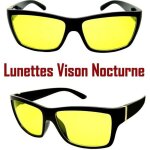 Lunettes vision nocturne nuit verre jaune anti blouissement rectangle conduite