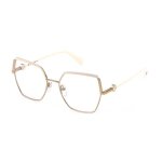 Lunettes de vue blumarine vbm218 55 / 18 / 135 0f47 oro rose lucido c / parti beige metallo woman oro ...
