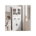 Lunsy armoire de salle de bain colonne avec tiroir �tag�res r�glables compartiments 60 x 30 x 170 cm ...