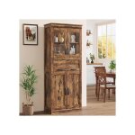 Lunsy armoire de salle de bain colonne avec tiroir �tag�res r�glables compartiments 60 x 30 x 170 cm ...