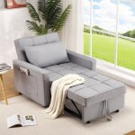 Lunsy - canape convertible - canap� lit 1 place - 3 en 1 - fauteuil - chaise longue - coussin - r�glable ...