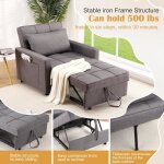 Lunsy - canape convertible - canap� lit 1 place - 3 en 1 - fauteuil - chaise longue - coussin - r�glable ...