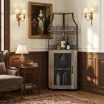 Lunsy - meuble bar � vin armoire comptoir - armoire � vin dangle - jusqu� 50 bouteilles - �tag�res r�glables ...