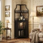 Lunsy - meuble bar � vin armoire comptoir - armoire � vin dangle - jusqu� 50 bouteilles - �tag�res r�glables ...