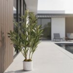 Lunsy - plante artificielle - oliviers artificiels avec pot blanc - 60 cm - 8 olives