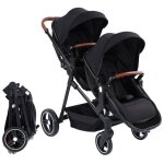 Lunsy - poussette - jusqu� 22 kg - pack poussette - l�g�re et pliable dune seule main - bleu