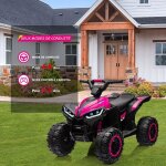 Lunsy - quad buggy �lectrique enfant - 2 moteurs 35w - 44 x 37 x 835 cm - suspension - phare led - rose ...