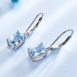 Luomansi ? boucles d& oreilles en argent sterling 925 en topaze bleue naturelle pendentif en pierre pr�cieuse ...