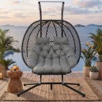Luscriate - fauteuil oeuf avec supportcorde tress�e respirantecoussin �pais avec repose - piedsconfort ...