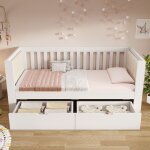 Luscriate - lit enfant 90x190 cm avec 2 tiroirs canap� - lit en bois avec accoudoirs arrondis et dossier ...