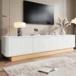 Luscriate - meuble tv 200x40x475cm avec fonction de rangement compartiment� et s�parateurs r�glablesmoderne ...