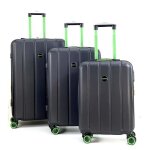 Lustone valise rigide monaco 1. 1 noir rose set 3pcs