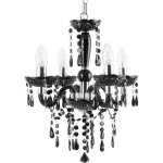 Lustre 4 ampoules noir kalang