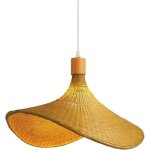 Lustre en bambou tress� � la main style rotin boh�me lustre de style champ�tre 30 cm. qualit� sup�rieure ...