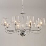 Lustre baroque design 8 bras verre transparent - matane