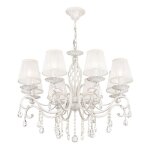 Lustre - grace - blanc avec or - 8 lumires - e14 - 72 cm de diamtre